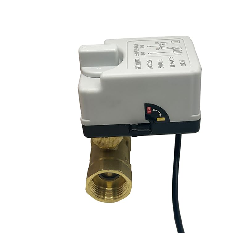 Vanne à bille motorisée bidirectionnelle, 1/2 "3/4" 1 "2", avec interrupteur manuel, 220V 12V 24V, vanne à bille électrique en laiton, 3 fils, commande à 2 points, 1 pièce ( Size : 1-1/2" , Color : 12