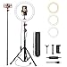 Ring Light avec Trépied, Sunfoto 10'' LED Anneau Lumineux Réglable avec 3 Modes d'Eclairage et 10 Niveaux de Luminosité pour Les Vidéos Youtube / TikTok / Live Stream / Maquillage / Photographie