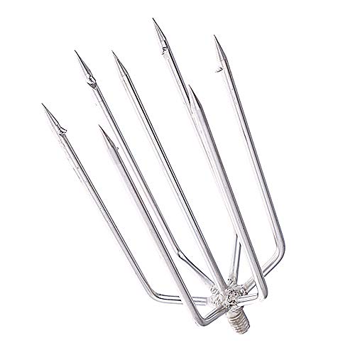 Jnrtifow Fishing Harpoon 7 Prong Stainless Steel Fishing Gig Gaff Hook with 8mm Screw