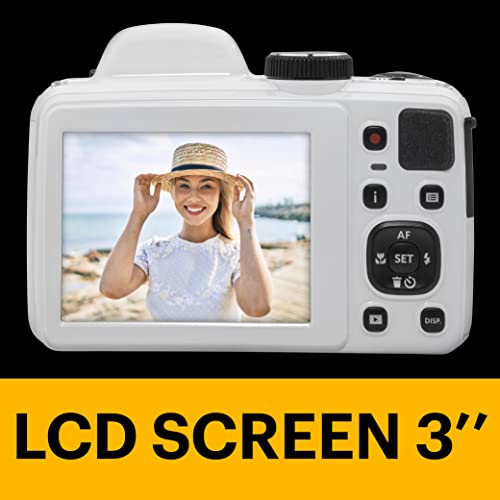 KODAK-PIXPRO-AZ405-WH-20MP-Digital-Camera-40X-Optical-Zoom-24mm-Wide-Angle-Lens-Optical-Image-Stabilization-1080P-Full-HD-Video-3-LCD-Vlogging-Camera-White
