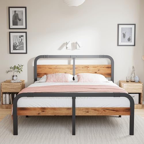 ZIYOO 14" Heavy Duty California King Bed Frame, Cal King Bed Frame with Headboard