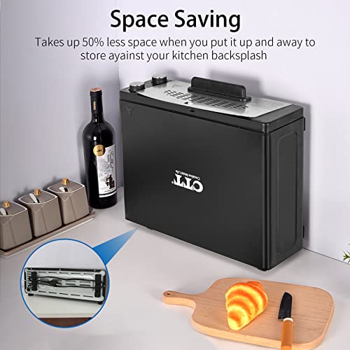 Pizza Oven Baker Indoor Fits 12" Pizza, 4-Slice Convection Toaster Oven Cooking with Removable Pizza Door, Flip Up & Away for Space Saving, High Capacity Black - Image 7