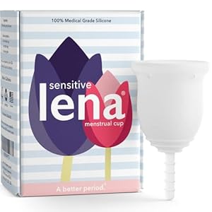 Lena Sensitive Menstrual Cup, Soft Reusable Period Cup, Tampons,Period Underwear and Menstrual Pads Alternative, Feminine Care, FSA Eligible, Silicone Menstrual Cups, Made in USA, Small, Clear