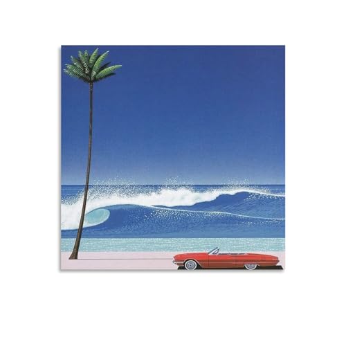 永井博アートイラスト ポスター クール ポスター 壁アート キャンバス 印刷 アートパネル オフィス装飾 ぶら下がる 版画 ギフト16x16inch(40x40cm)