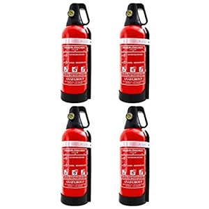 4X Feuerlöscher 2L ABF Fettbrand Schaum Kombi-Löscher – sehr handlich – mit KFZ Halter EN3 + ANDRIS® Prüfnachweis & ISO Symbolschild Folie