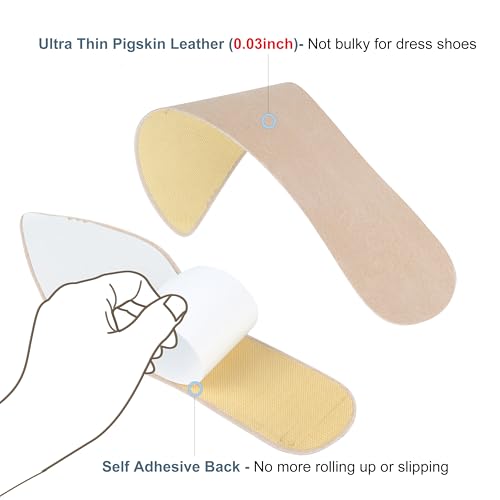 Plantillas finas de piel de cerdo para zapatos punteagudos, talla mediana 7.5-9 miniatura 2