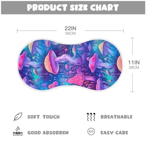 J JOYSAY Psychedelic Mushroom Baby Burp Cloths for Boys Girls Large 22''x11'' Cotton Burping Cloths Extra Absorbent Soft 4 Layer Baby Spit-Up Rags for Drool Newborn 2 Pack2