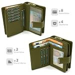 Damen Geldbörse aus weichem Leder mit RFID-Schutz - Damen-Portemonnaie (Oliv) – Bild 4