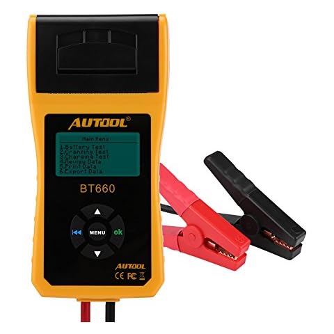 Keenso 12V Car Conductance Battery Tester,Auto Battery Analyzer with Built-in Printer for Truck Marine Motorcycle SUV Boat Cover