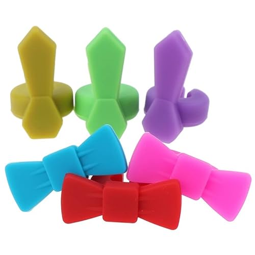 Segnabicchiere Silicone Marcatore di Vetro in Silicone Charms for Bevande Etichetta Mark Identificazione del Vetro for Feste 6PCS (Color : A)