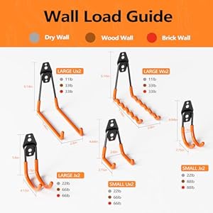 12 Pack Heavy Duty Steel Wall Mount Garage Hooks for Storage - Space Saving Utility Hooks for Garden Tools, Ladders, Bikes, Garage Home Organization 12 Pack Heavy Duty Steel Wall Mount Garage Hooks for Storage Space Saving Utility Hooks for Garden Tools Ladders Bikes Garage Home Organization