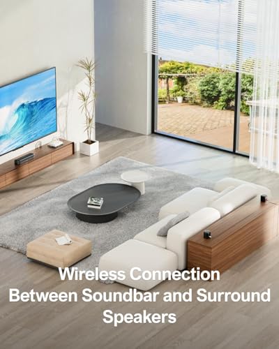 ULTIMEA 5.1 surround sound systeem, soundbar voor tv met app-bediening, soundbar met subwoofer en 2 surround speakers, thuisbioscoopsysteem met verstelbare bas, Bluetooth 5.3, Aura A30 - Afbeelding 6
