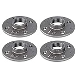 PIPE DÉCOR 1 in. Black Malleable Iron Flanges, 4 Pack, for DIY Pipe Furniture Building