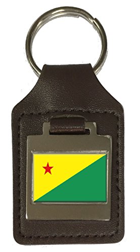 Porte-clés en cuir gravé drapeau acre, une idée cadeau originale et symbolique