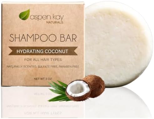 Coconut & Argan Oil Shampoo Bar, Deep Moisturizing for Dry Damaged Hair. Hydrating & Nourishing Solid Shampoo for Curly, Coily & Color Treated Hair, Vegan & Sulfate Free, USA Made. 3 oz.