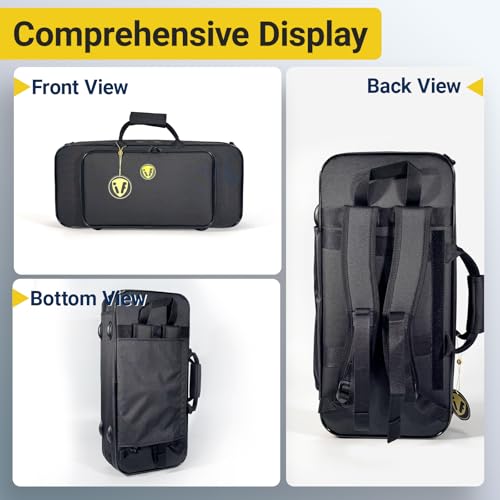 Omebaige Rectangular Trumpet Case with Built-In Backpack Straps, Gig Bag by Omebaige - Image 6