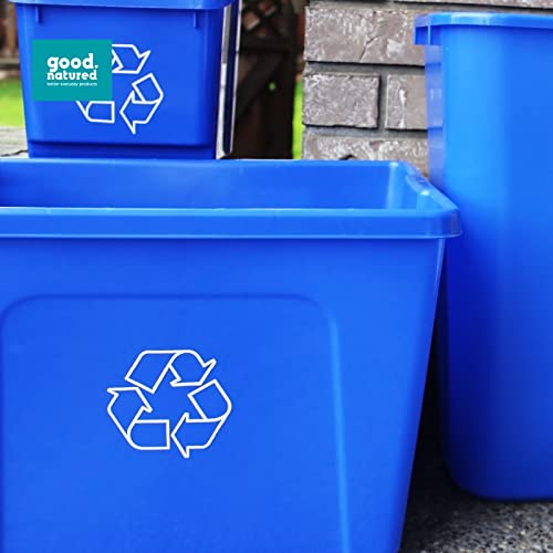 Good Natured Curbside Recycler, 14 Gallon / 53 Liter – Recycling Bin For Curbside Recycling - Plant Based, Bpa-Free Recycling Bin With Recycling Logo, Blue #TOP2