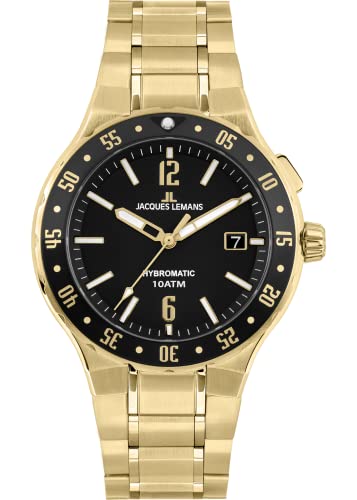 Jacques Lemans Hybromatic 1-2109J montre automatique homme étanche acier inoxydable