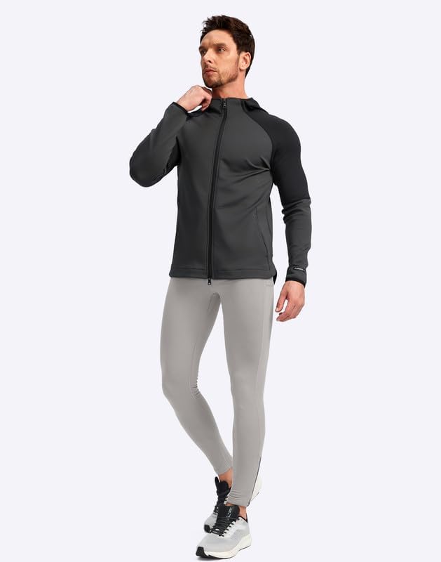 Pudolla Men's Thermal Running Tights with 3 Zipper Pockets Workout Compression Leggings Cycling Pants for Men Hiking Jogging - Image 6