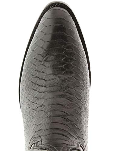 Texas Legacy Mens Black Western Leather Cowboy Boots Snake Python Print Round3