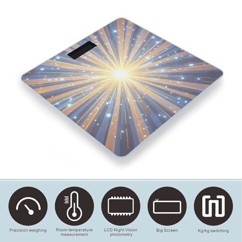 Báscula Digital de Baño FekiLoot con Plataforma Amplia y Display LED miniatura 3
