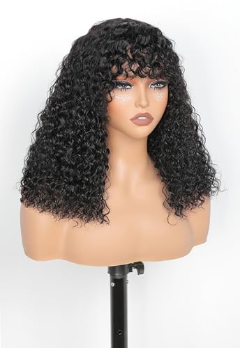 Bob Wig with Bangs Human Hair Water Wave 2x4 HD
