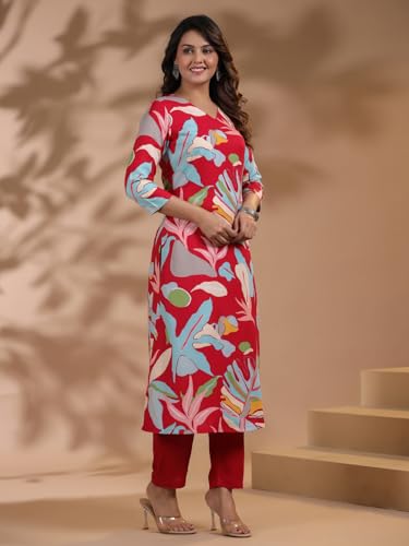 Image of ANNI Designer Women's Chanderi Straight Printed 2Pc Kurta Set