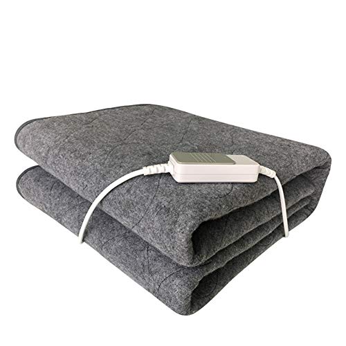 Preisvergleich Produktbild LIBINA -Heizdecke 3 Wärmespeicher-Konfigurationen Elektrische Heizkissen Automatisches Abschaltsteuerungen, Waschbare, Komfortable Wasserdichte Wraps, 150Cm × 75Cm,Gray