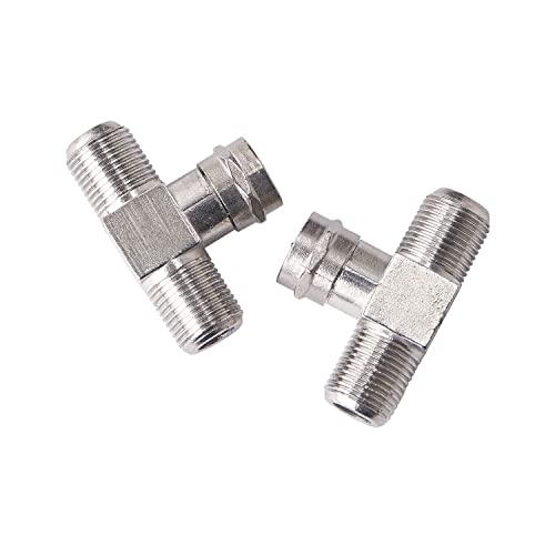 QDiShi 2 Pack Coaxial Cable Connector, TV Splitter 2 in 1 Out F Type RG6 Male to 2 F Female 3 Way Cable Splitter Coax T Connector Adapter for TV Cables, Satellite Receiver, VCR and Cable Modem 2 - Thumbnail 4