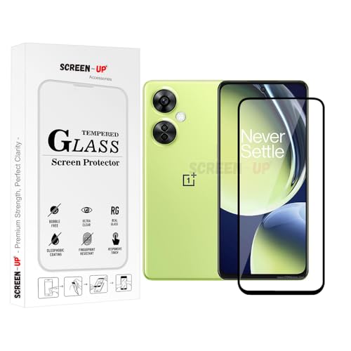 Image of ScreenUp Tempered Glass For OnePlus Nord CE 3 Lite - Ultra Clear, 9H Scratch Resistant, Full Coverage, Easy Install Screen Protector