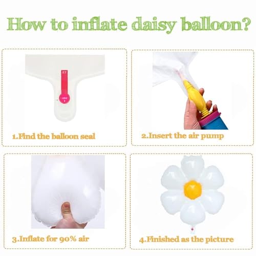 Daisy Pastel Balloon Garland Kit 157pcs Pastel Macaron Balloon Arch Kit with Flower Mylar Balloon for Boho Mothers Day Spring Daisy Floral Theme Two Groovy Party Decoration by GIHOO - Image 3