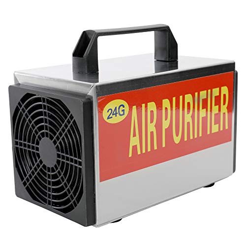 Blusea Generatore di Ozono Ozonizzatore con Timer Purificatore d'aria in Acciaio per Camere Fumo AutomobiliAsciugatrice Lavastoviglie Frigorifero (24G)