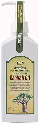 LOFN Baobob Premium Hair Oil, For all hair type, damage care, harmful ingredient free, 200ml/6.76oz