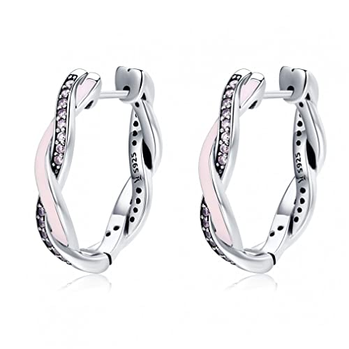 Boucles d'oreilles de cerceau de destin Twist Rose et Claire pour femmes