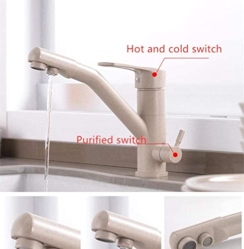 Robinet d'eau de cuisine chaude et froide couleur avoine chrome