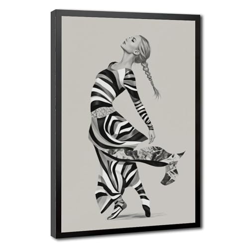 Poster portrait de danseuse de ballerine sur toile deco murale 30x45 cm