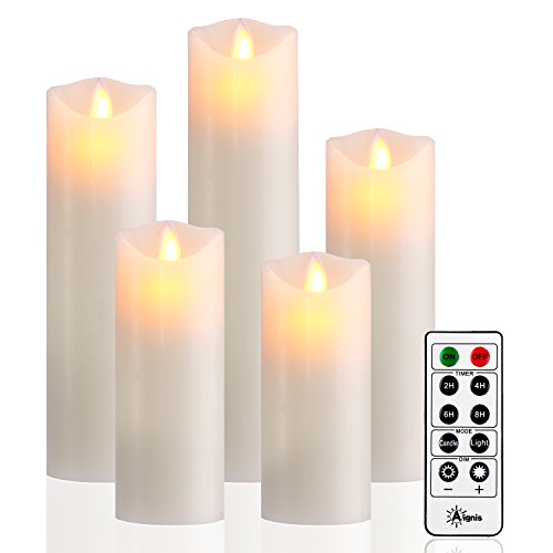 Aignis Flameless Candles, Battery Candles Set of 5 (H5 6