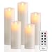 Battery Candles,Flameless Candles Realistic Moving Set of 5 ( 5/6/7/8/9) Flickering Candles with 10-key Remote Control with 24-hour Timer Function by Aignis