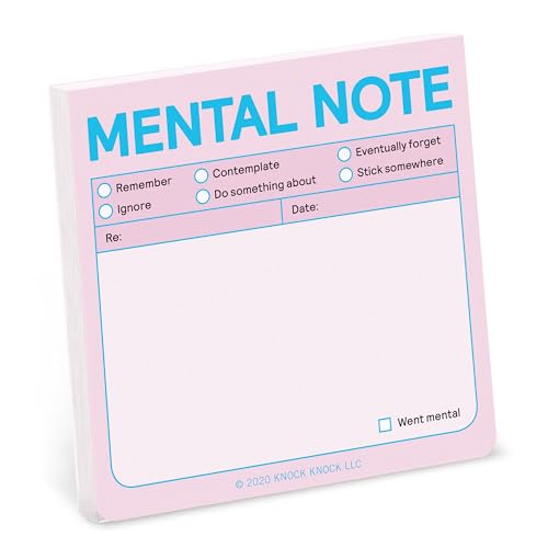 1-Count Knock Knock Mental Note to Do Sticky Note Pad, 3 x 3-inches, 100 Sheets (Pastel Edition)