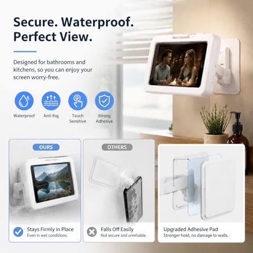 Soporte de baño PZOZ anticaídas y salpicaduras con rotación para smartphone 4