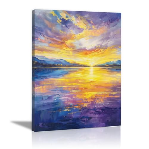 Poster mural coucher du soleil pour créer une ambiance zen au salon