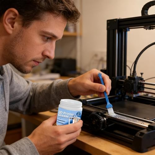Linear Rail Grease, 100g Mechanical Gear Lube for 3D Printers with Brush, Professional Lubrication Kit for Bearings & Motors, High-Viscosity Synthetic Grease for Household Repairs - 2