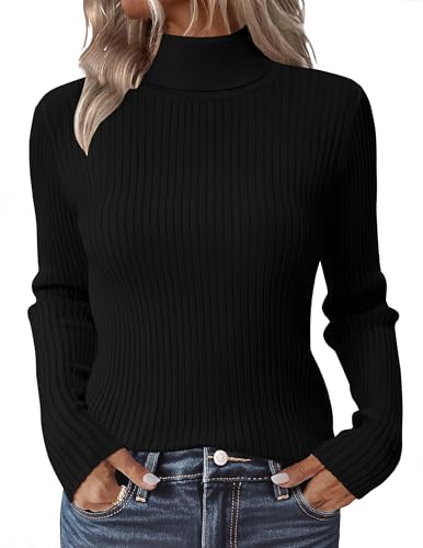 Zeagoo Business Sweater for Women's Mock Neck Long Sleeve Knit
