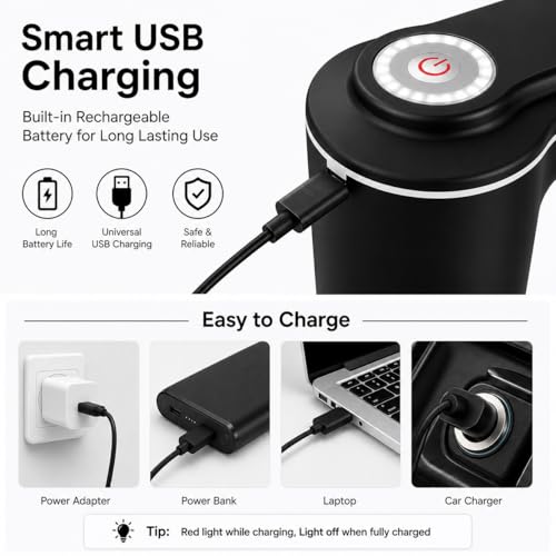 Image of Sulfar Automatic Water Dispenser Pump - USB Rechargeable Electric Mini Water Pump for 20 Litre Bottle Can, Portable Drinking, Black