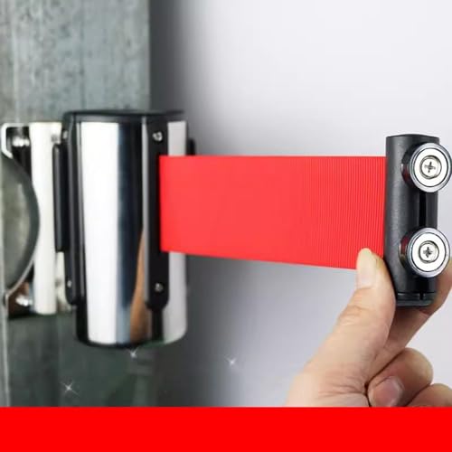 Wysuwana bariera paska do montażu na ścianie - Magnetyczny sznurek bezpieczeństwa do kontroli tłumu z regulowaną długością 2/3/5 m do zarządzania wierszami i bezpieczeństwa podczas wydarzeń,