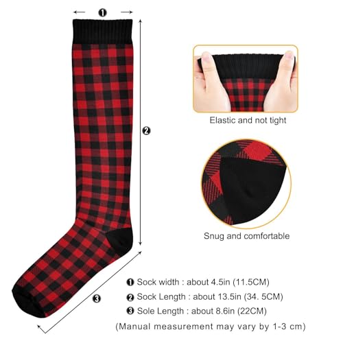 Image of Pigsaly Red White Polka Dot Womens Compression Socks Athletic Tube Sock Knee High Socks Outdoor Sport Socks