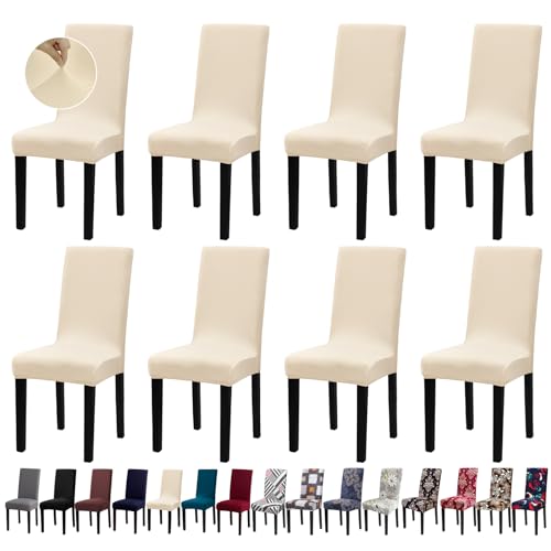 Chair Covers, Stretch Kitchen Chair Covers/Dining Room Chair Covers Set of 8, Removable Washable Dining Chair Slipcovers for Home, Hotel, Banquet