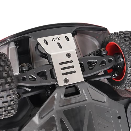 XBERSTAR RC Chassis Armor Guard Plate for Arrma 1/14 Mojave GROM RC Stainless Steel Front and Rear Chassis Guards Upgrade Parts (Chassis Armor Guard Plate)