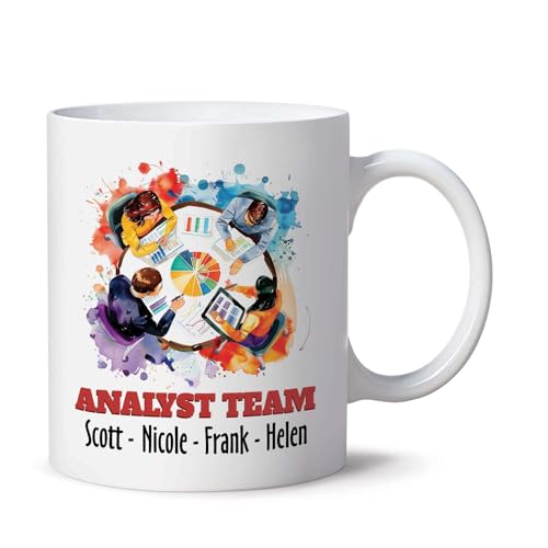 Image of Coffee Mug Personalized Analyst Team Personalised Mug Novel Tea Cup Decorations Ceramic Mugs for Office Kitchenware Work 330ML