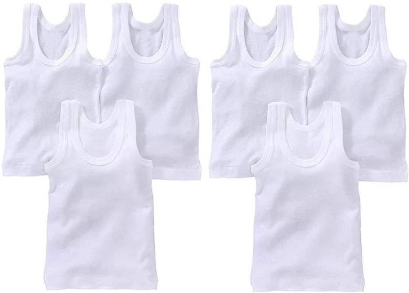 Junior Regular Fit Cotton White Sleevless Baniyan/Vest/Sando Innerwear for Kids/Boys Pack of 6-image-36